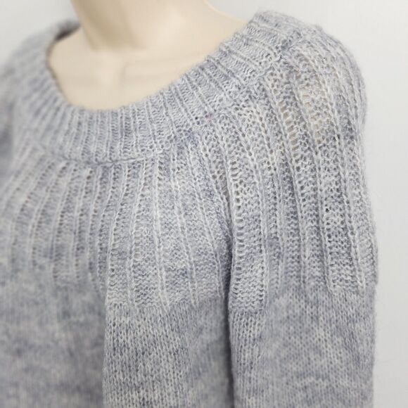 Lauren Conrad LC Sweater Women's Size Large Gray Round Neck w/Key Hole Back Tie - Picture 6 of 10